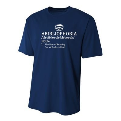 Abibliophobia The Fear Pf Running Out Books To Read Youth Performance Sprint T-Shirt