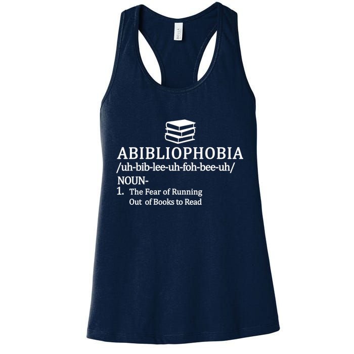Abibliophobia The Fear Pf Running Out Books To Read Womens Tank Top
