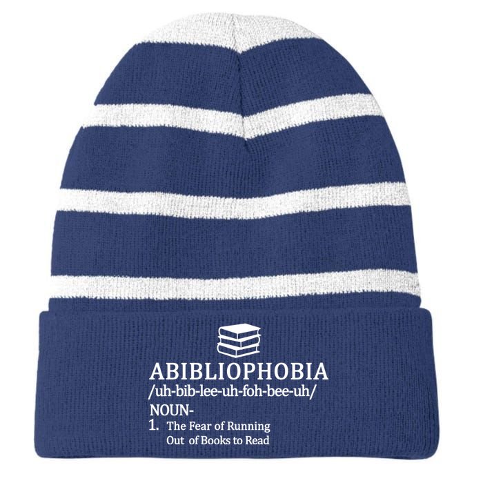 Abibliophobia The Fear Pf Running Out Books To Read Striped Beanie with Solid Band