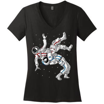 Astronaut Brazilian Jiu-Jitsu Judo Martial Arts Grappling Women's V-Neck T-Shirt