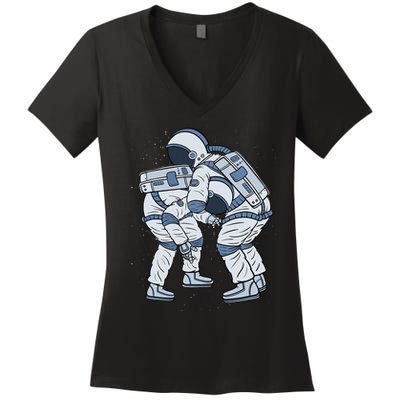 Astronaut Brazilian Jiu-Jitsu Judo Martial Arts Grappling Women's V-Neck T-Shirt