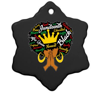 Afro Black Juneteenth Celebrate Black History Month Gift Ceramic Star Ornament