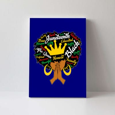 Afro Black Juneteenth Celebrate Black History Month Gift Canvas