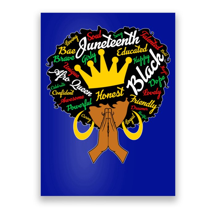 Afro Black Juneteenth Celebrate Black History Month Gift Poster