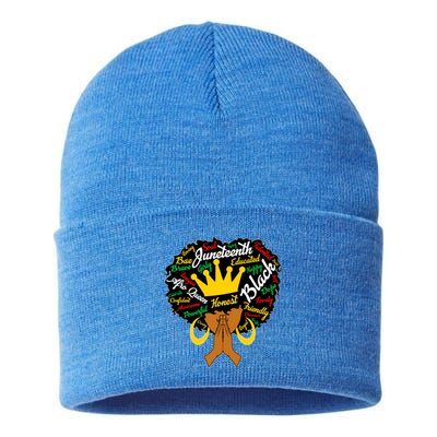 Afro Black Juneteenth Celebrate Black History Month Gift Sustainable Knit Beanie