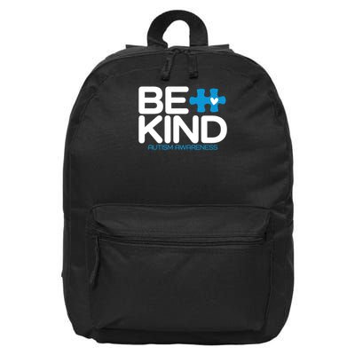 Autism Be Kind Women Men Kids Be Kind Autism Awareness 16 in Basic Backpack