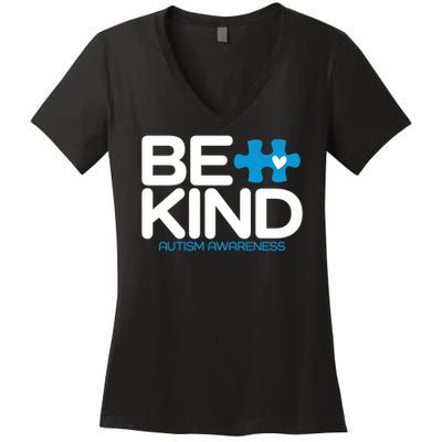 Autism Be Kind Women Men Kids Be Kind Autism Awareness Women's V-Neck T-Shirt
