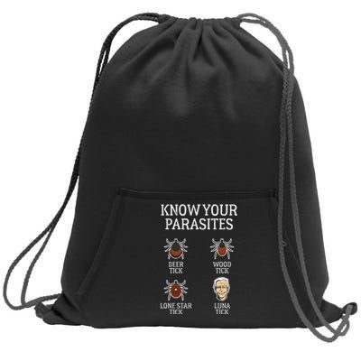 Anti Biden Know Your Parasites Lunatic Impeach Joe Biden Sweatshirt Cinch Pack Bag