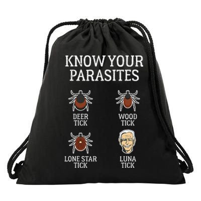 Anti Biden Know Your Parasites Lunatic Impeach Joe Biden Drawstring Bag