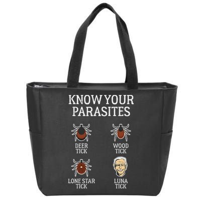 Anti Biden Know Your Parasites Lunatic Impeach Joe Biden Zip Tote Bag