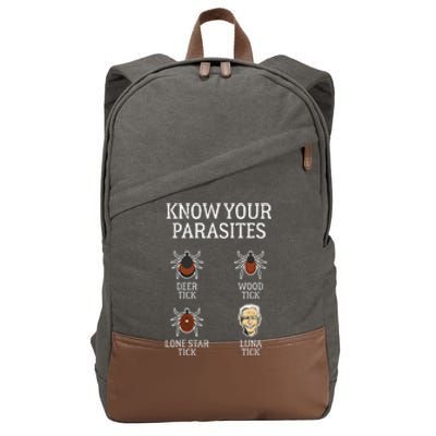 Anti Biden Know Your Parasites Lunatic Impeach Joe Biden Cotton Canvas Backpack