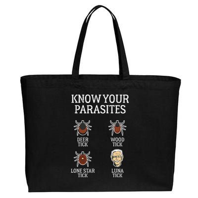 Anti Biden Know Your Parasites Lunatic Impeach Joe Biden Cotton Canvas Jumbo Tote