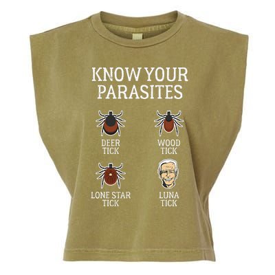 Anti Biden Know Your Parasites Lunatic Impeach Joe Biden Garment-Dyed Women's Muscle Tee