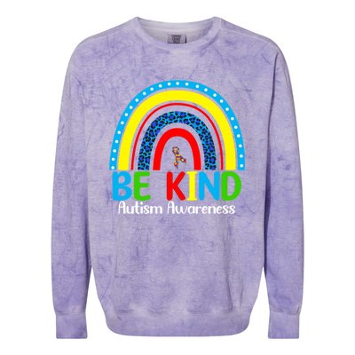 Autism Be Kind Rainbow Kindness Autism Awareness Month Gift Colorblast Crewneck Sweatshirt