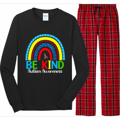 Autism Be Kind Rainbow Kindness Autism Awareness Month Gift Long Sleeve Pajama Set