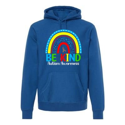 Autism Be Kind Rainbow Kindness Autism Awareness Month Gift Premium Hoodie