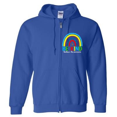 Autism Be Kind Rainbow Kindness Autism Awareness Month Gift Full Zip Hoodie