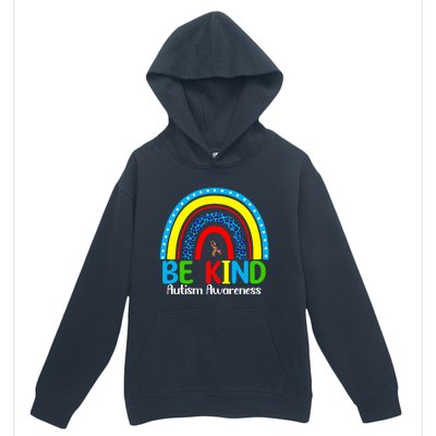 Autism Be Kind Rainbow Kindness Autism Awareness Month Gift Urban Pullover Hoodie