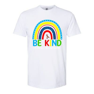 Autism Be Kind Rainbow Kindness Autism Awareness Month Gift Softstyle CVC T-Shirt