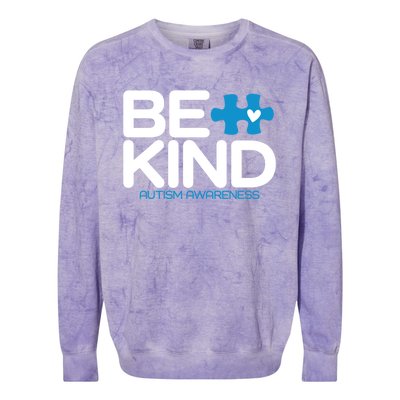 Autism Be Kind Gift Be Kind Autism Awareness Gift Colorblast Crewneck Sweatshirt