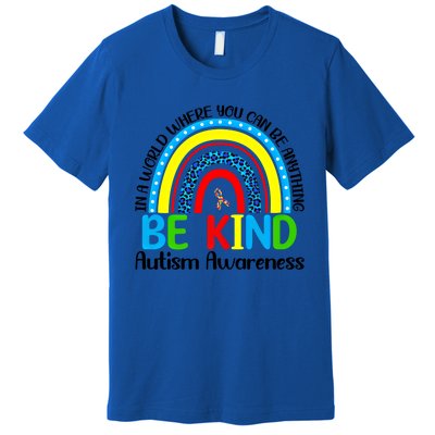 Autism Be Kind Rainbow Kindness Autism Awareness Month Gift Premium T-Shirt