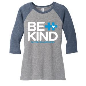 Autism Be Kind - Be Kind Autism Awareness Women's Tri-Blend 3/4-Sleeve Raglan Shirt