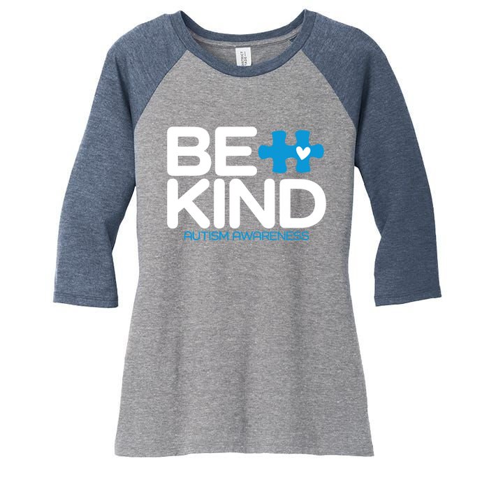 Autism Be Kind - Be Kind Autism Awareness Women's Tri-Blend 3/4-Sleeve Raglan Shirt