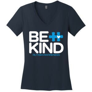 Autism Be Kind - Be Kind Autism Awareness Women's V-Neck T-Shirt