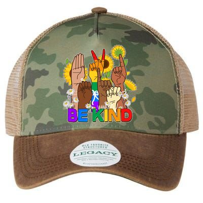 ASL Be Kind Sign Language Legacy Tie Dye Trucker Hat