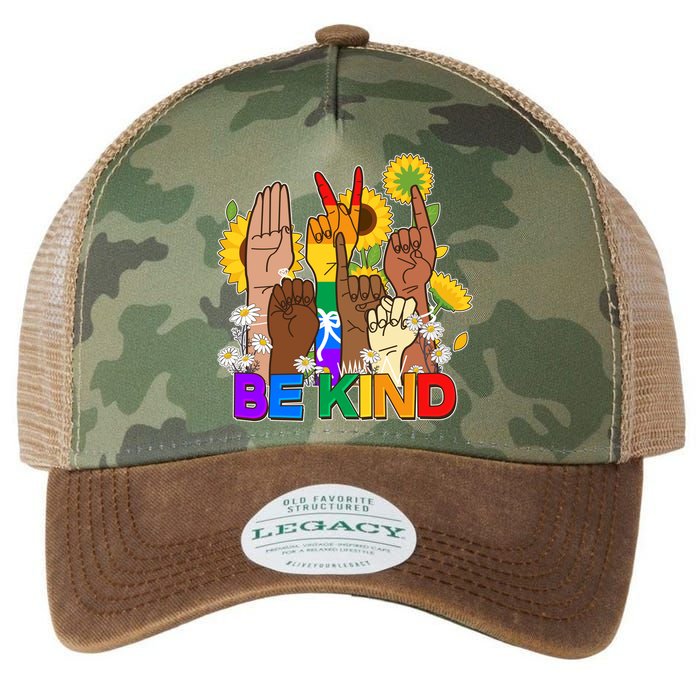 ASL Be Kind Sign Language Legacy Tie Dye Trucker Hat
