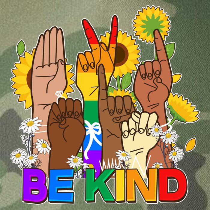 ASL Be Kind Sign Language Legacy Tie Dye Trucker Hat