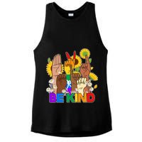 ASL Be Kind Sign Language Ladies PosiCharge Tri-Blend Wicking Tank