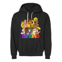 ASL Be Kind Sign Language Garment-Dyed Fleece Hoodie