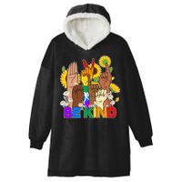 ASL Be Kind Sign Language Hooded Wearable Blanket