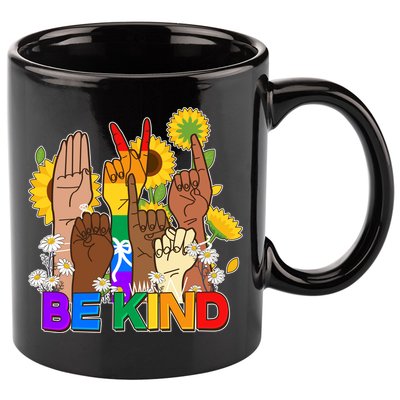ASL Be Kind Sign Language 11oz C Handle Ceramic Mug