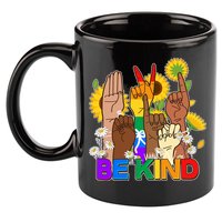 ASL Be Kind Sign Language 11oz C Handle Ceramic Mug