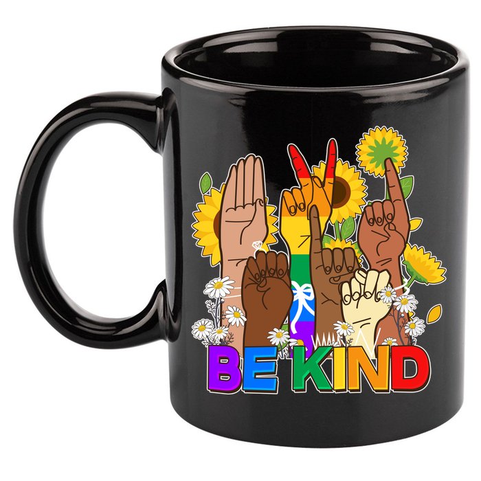 ASL Be Kind Sign Language 11oz C Handle Ceramic Mug