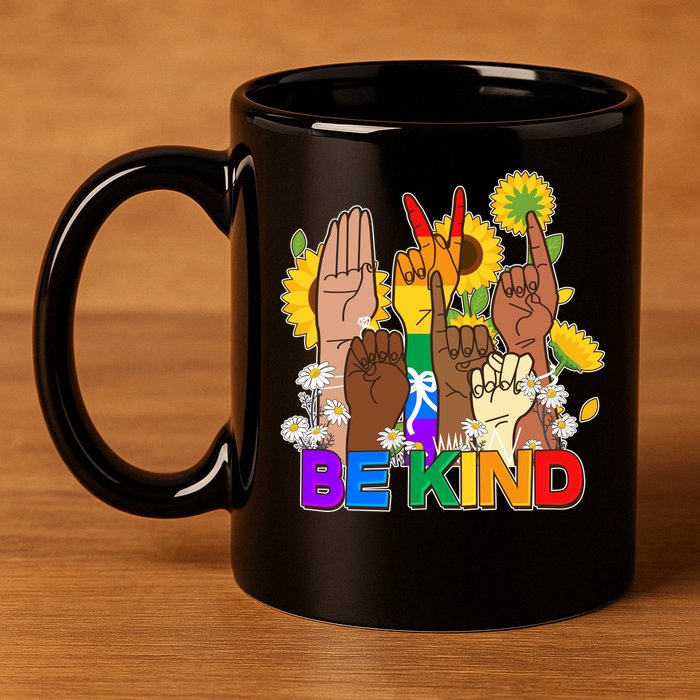 ASL Be Kind Sign Language 11oz C Handle Ceramic Mug