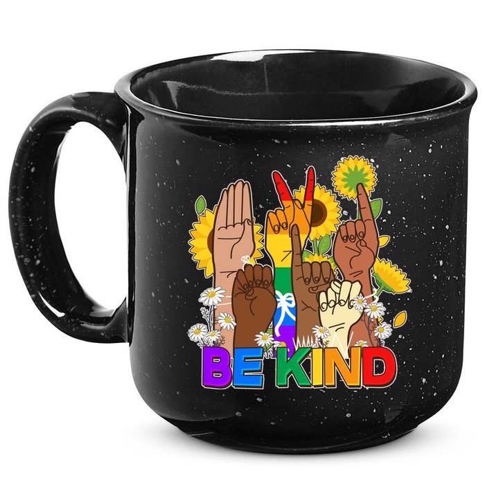 ASL Be Kind Sign Language 15oz Campfire Ceramic Mug