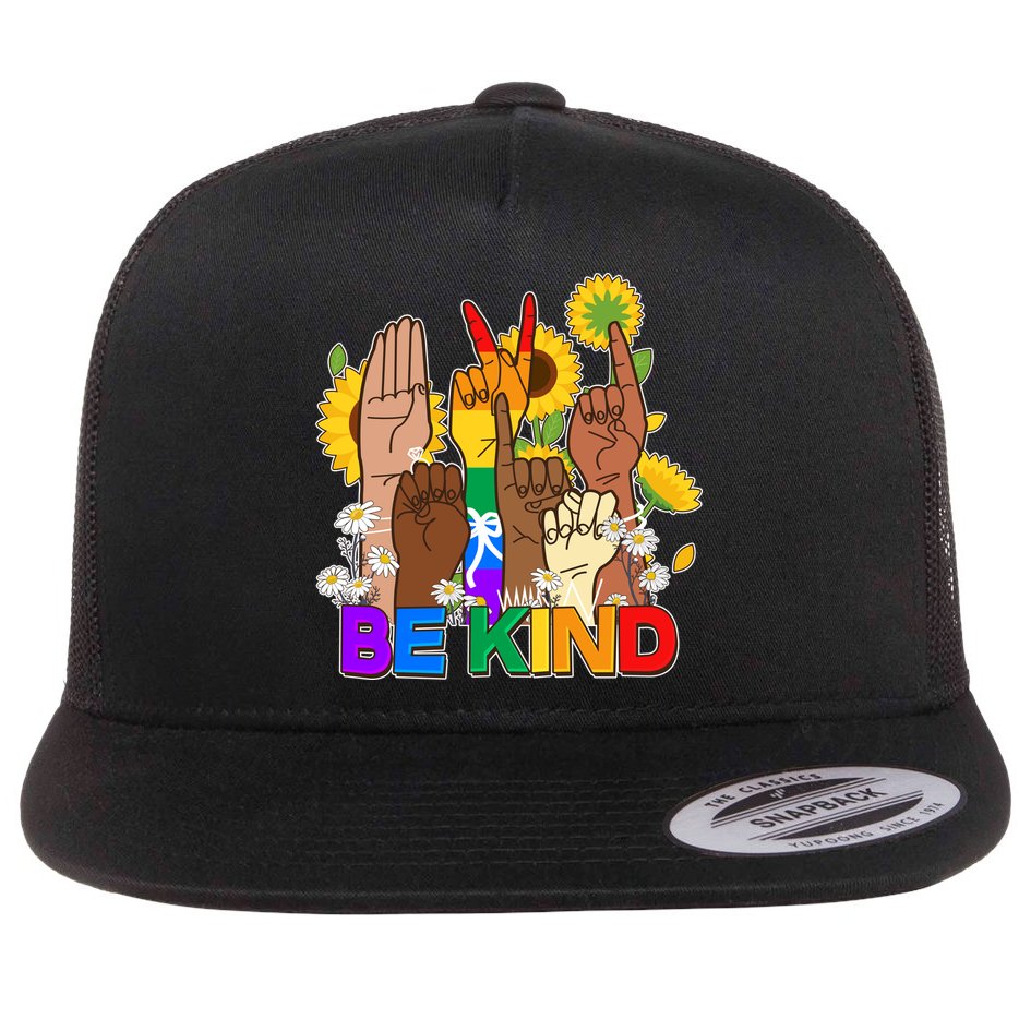 ASL Be Kind Sign Language Flatbill Hat