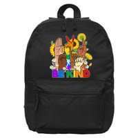 ASL Be Kind Sign Language 16 in Basic Backpack