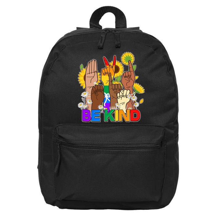 ASL Be Kind Sign Language 16 in Basic Backpack