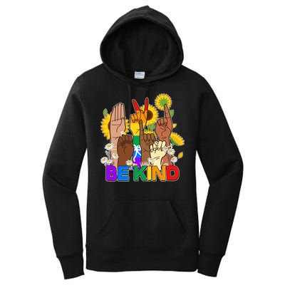 ASL Be Kind Sign Language Women's Pullover Hoodie