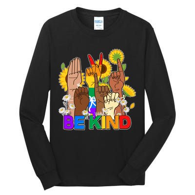 ASL Be Kind Sign Language Tall Long Sleeve T-Shirt