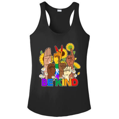 ASL Be Kind Sign Language Ladies PosiCharge Competitor Racerback Tank