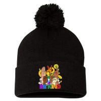 ASL Be Kind Sign Language Pom Pom 12in Knit Beanie