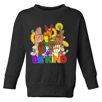 ASL Be Kind Sign Language Toddler Sweatshirt
