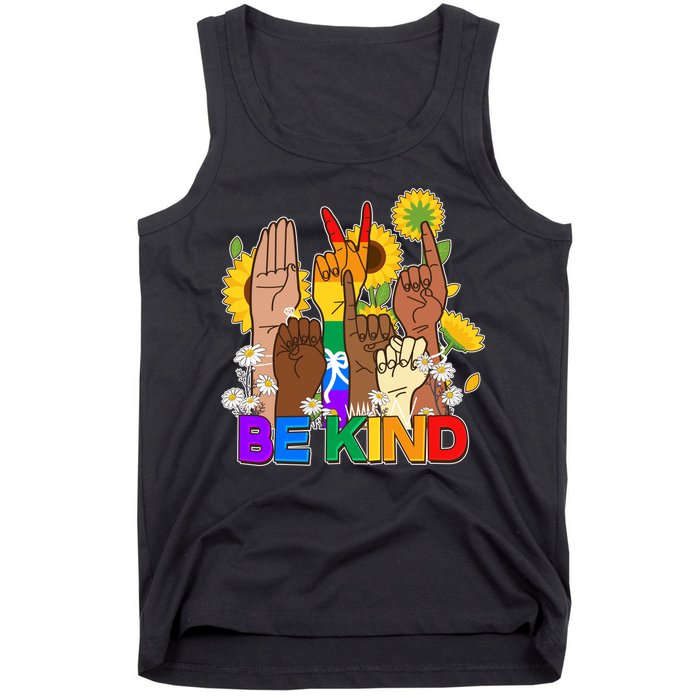ASL Be Kind Sign Language Tank Top