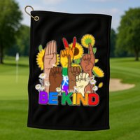 ASL Be Kind Sign Language Golf Towel