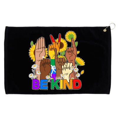 ASL Be Kind Sign Language Grommeted Golf Towel